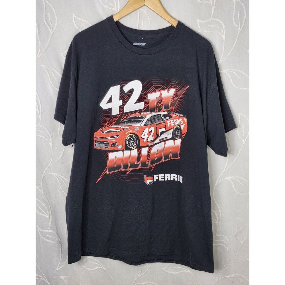 NASCAR Ty Dillon #42 Petty GMS Ferris Black Graphic T Shirt Mens XL Racing